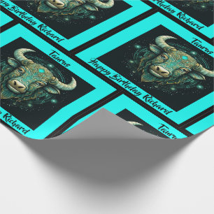 Papier Cadeau Taurus Ajouter Nom Anniversaire Horoscope Cadeau