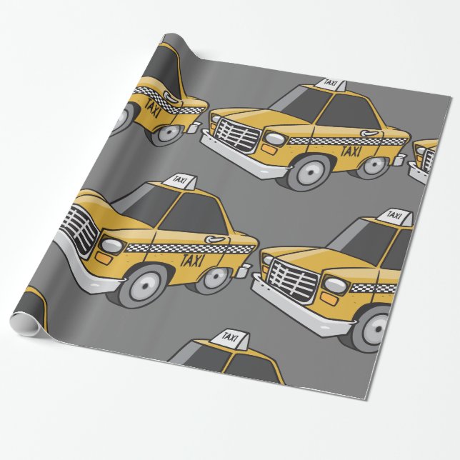 Papier Cadeau Taxi jaune (Déroulé)