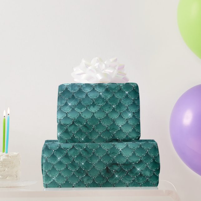 Papier Cadeau Teal ombre Glam (Cadeaux de fête)