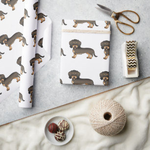 Papier Cadeau Teckel à poil dur sanglier Motif de chien mignon