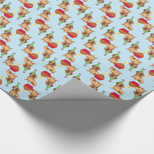 Papier Cadeau Teckel de petit gâteau d'anniversaire