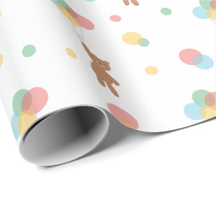 Papier Cadeau Teddy Bear et Balloons Cute Motif Baby Gift