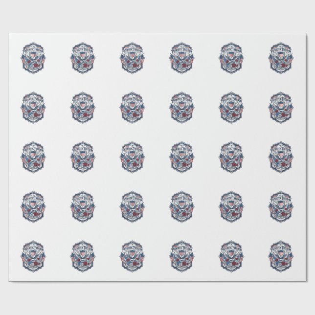 Papier Cadeau Tee-shirt graphique vectoriel de fleuriste patriot (Plat)