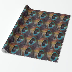 Papier Cadeau Teinte Antique Oeil de Plume de Paon