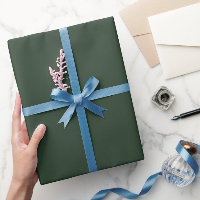 Papier Cadeau Teinte de couleur vert chasseur uni (Cadeaux)