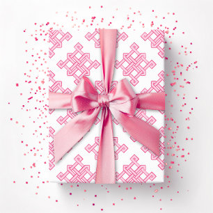 Papier Cadeau Teinte Diamond Endless Knot en rose