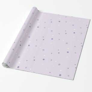 Papier Cadeau teintes de points violets enveloppant du papier