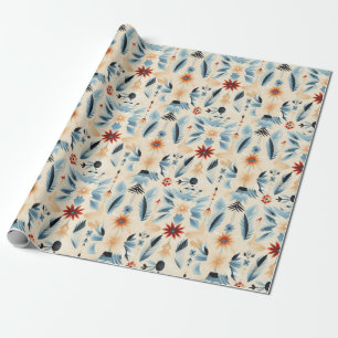 Papier Cadeau teintes peintes de fleurs du désert du sud-ouest