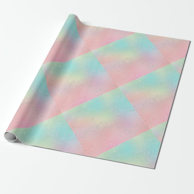 Papier Cadeau Teinture à cravate pivotante pastel mignon rose tu (Déroulé)