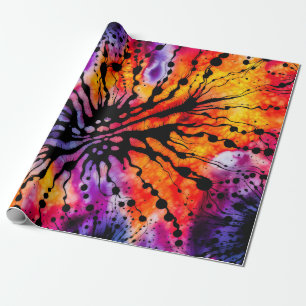 Papier Cadeau Teinture d'Halloween violet et orange