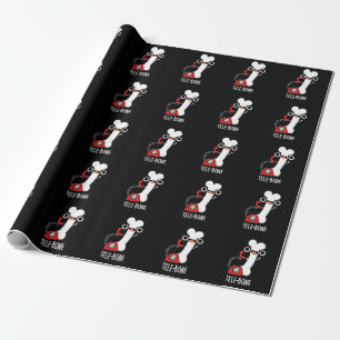 Papier Cadeau Tele-bone Funny Bone Téléphone Pun Dark BG