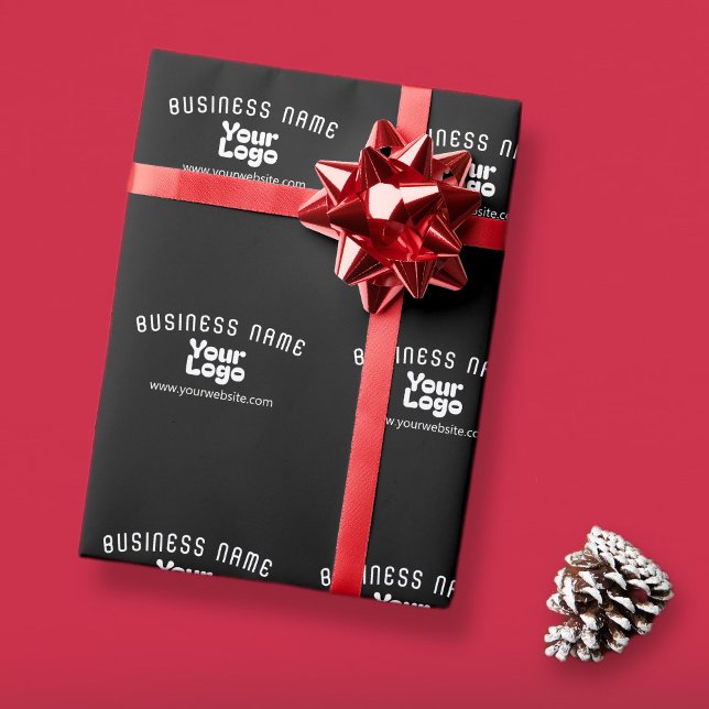 Papier Cadeau Télécharger le logo Rétro-Moderne Noir & Blanc (mo (Créateur téléchargé)
