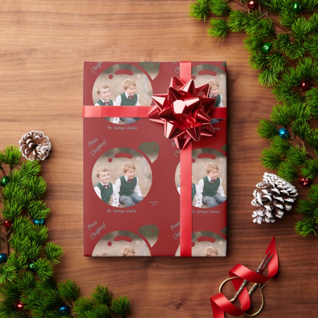 Papier Cadeau Téléchargez votre photo dans un sac de Noël (Cadeau de vacances)