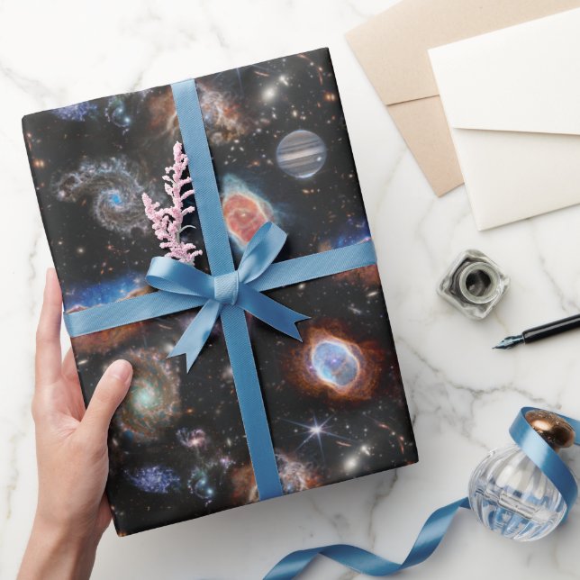 Papier Cadeau Téléscope spatial JWST James Webb Collage photo (Cadeaux)