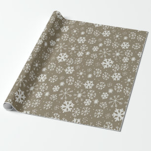 Papier Cadeau Tempête de flocons de neige dessinés à la main ave