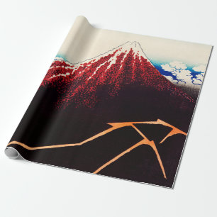 Papier Cadeau Tempête de pluie sous le sommet par Katsushika Hok