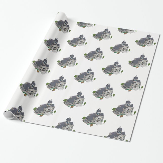 Papier Cadeau Temple de papier d'enveloppement (Déroulé)