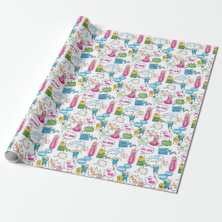 Papier Cadeau Temps d'aventure | Motif d'appel de caractères