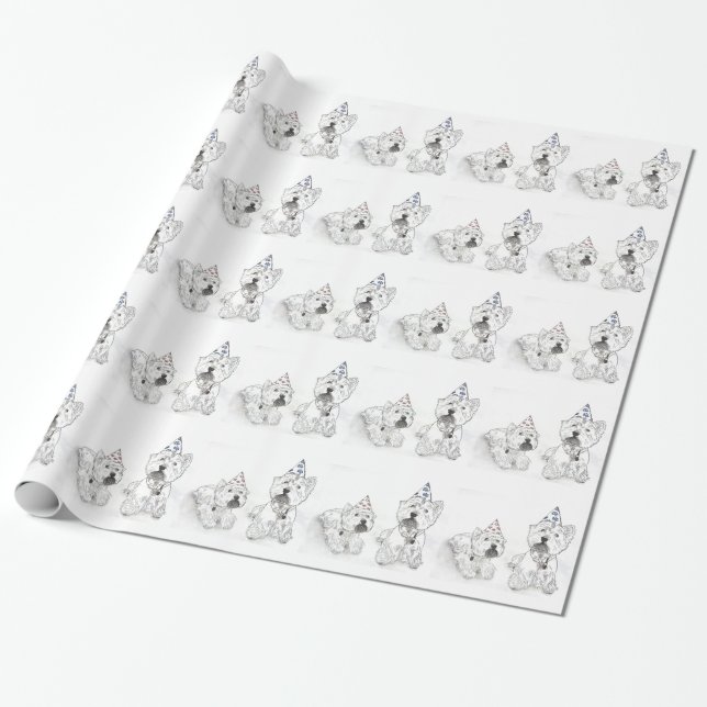 Papier Cadeau Temps de partie de Westie (Déroulé)