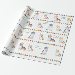 Papier Cadeau Temps personnalisable pour PAWTY Corgi