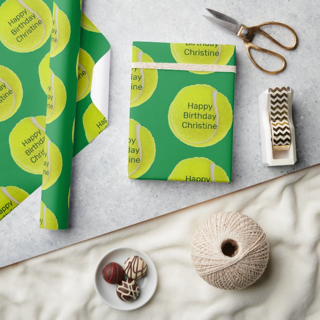 Papier Cadeau Tennis Ball Papier d'enveloppement personnalisé (Artisanat)