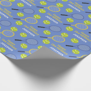Papier Cadeau Tennis Ball Sport Games Anniversaire Nom