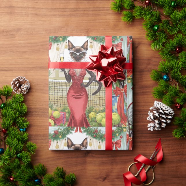 Papier Cadeau Tennis Christmas Party Thème pour Amoureux de les  (Cadeau de vacances)