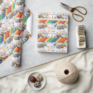 Papier Cadeau Tennis Le mois de la fierté Thème arc-en-ciel