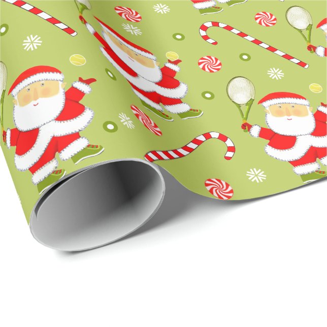 Papier Cadeau Tennis Noël cadeau de vacances (Coin rond)