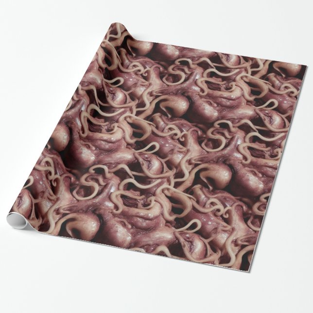 Papier Cadeau Tentacle et vignes déplaisants Aliens roses (Déroulé)