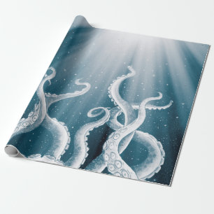 Papier Cadeau Tentacles Galaxy Blue Moon Rays