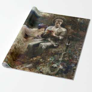 Papier Cadeau Tentation de Sir Percival (Chevalier médiéval)