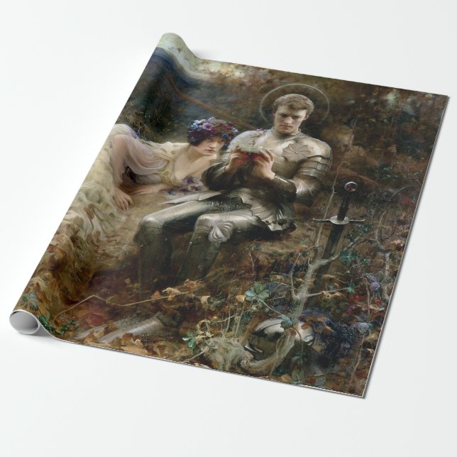 Papier Cadeau Tentation de Sir Percival (Chevalier médiéval) (Déroulé)