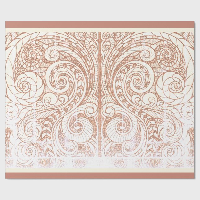 Papier Cadeau Terracotta Botanical Swirl (Plat)