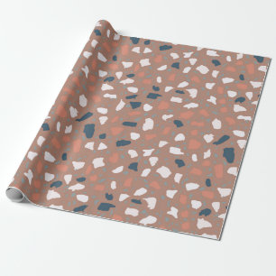 Papier Cadeau Terrazzo sol motif sans soudure. pierre vintage,