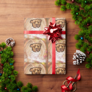 PAPIER CADEAU TERRIER AMÉRICAIN DU STAFFORDSHIRE