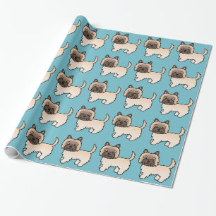 Papier Cadeau Terrier Cairn Wheaten Motif Chien Dessin Animé Sur