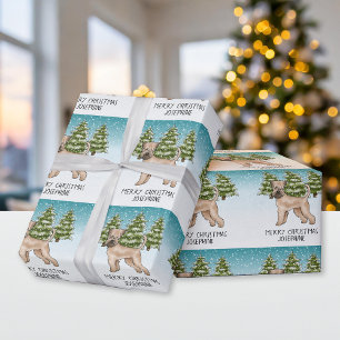Papier Cadeau Terrier Wheaten à poil doux Forêt enneigée d'hiver