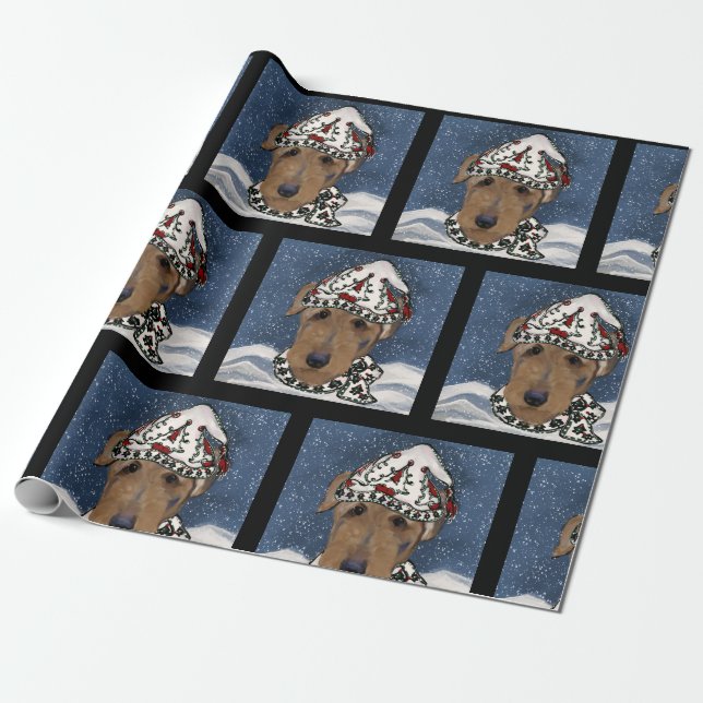 PAPIER CADEAU TERRIERS AIREDALE  (Déroulé)