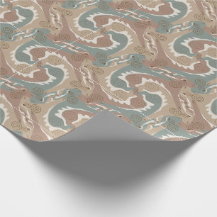 Papier Cadeau Tesselation 6 de lièvres stylisés tourbillonnants