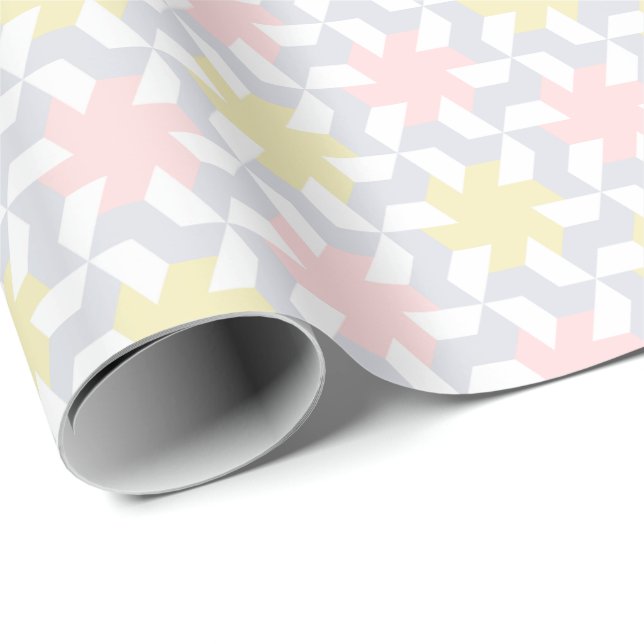 Papier Cadeau Tessellation de Pink et Yellow Pinwheel (Coin rond)