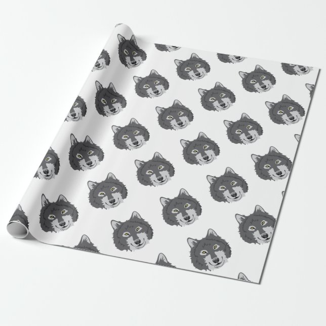 Papier Cadeau Tête de loup (Déroulé)