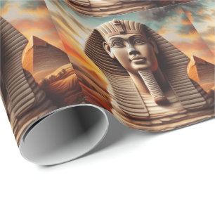 Papier Cadeau Tête de Sphinx de Gizeh avec Pyramides Voyage en É
