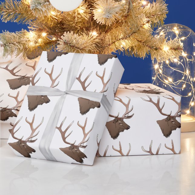 Papier Cadeau Tête d'Elk (Vacances)