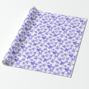 Papier Cadeau Têtes de fleurs violettes