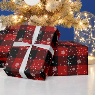 Papier Cadeau Texte de la PAIX de Noël dans les flocons de neige
