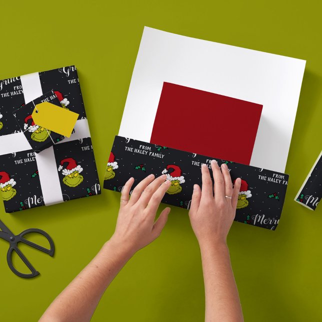 Papier Cadeau Texte de Personnaliser avec nom de famille - Grinc (Créateur téléchargé)