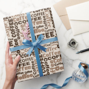 Papier Cadeau Texte du café