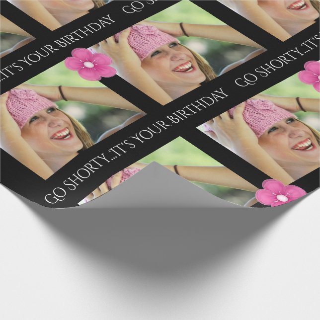 Papier Cadeau Texte et photo personnalisés Anniversaire/toute oc (Coin)