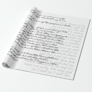 Papier Cadeau Texte manuscrit moderne personnalisé élégant